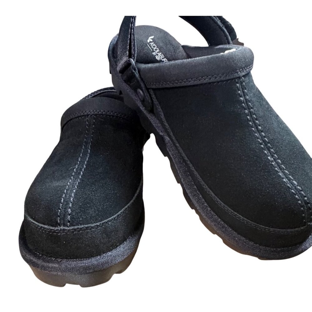 Koolaburra by UGG Tizzy Black Suede Platform Clogs Size 11